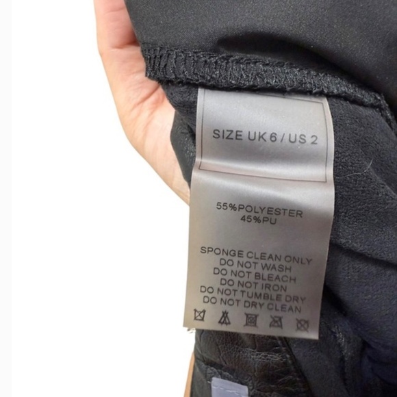 Sexy Heart Pockets Black Faux Leather Trousers Maniere De Voir Pants - Picture 6 of 8